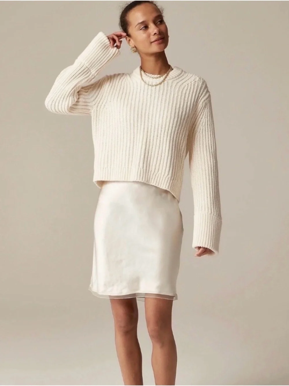 J. Crew Heritage Fisherman’s Sweater in Ivory. 100% cotton